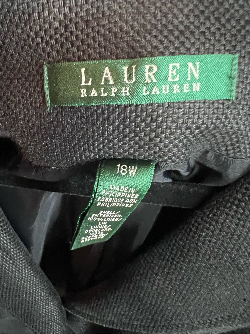 LAUREN RALPH LAUREN Brown/Gray Linen Classic Safari Quiet Luxury Jacket, 18W - Picture 11 of 11